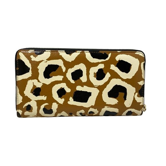 Auth GUCCI Betty Brown Cream Black Leather Long Wallet - Picture 2 of 6